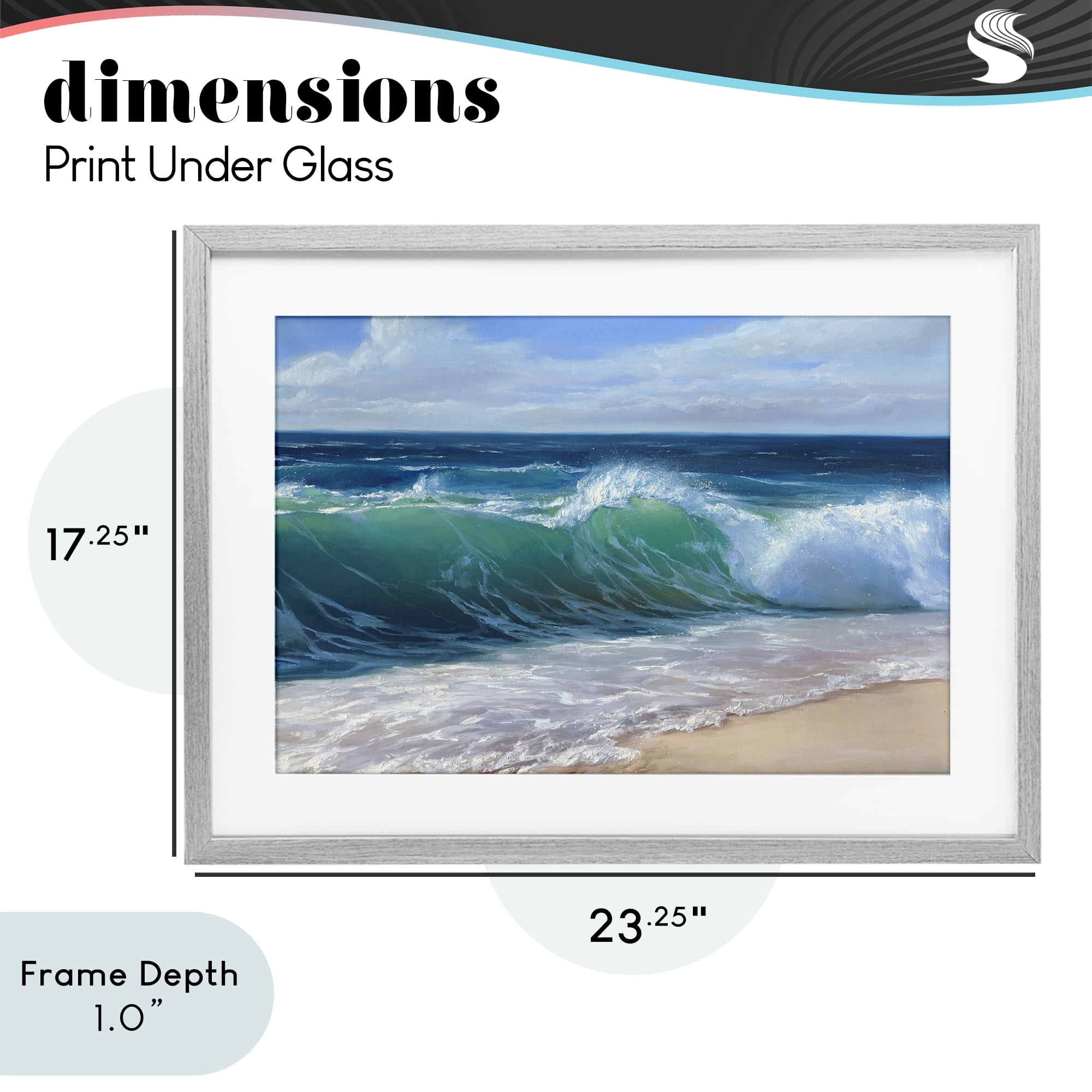 Stupell Industries Content Beach Waves Shore Gray Framed Print Under Glass, design by Dimitri Sirenko