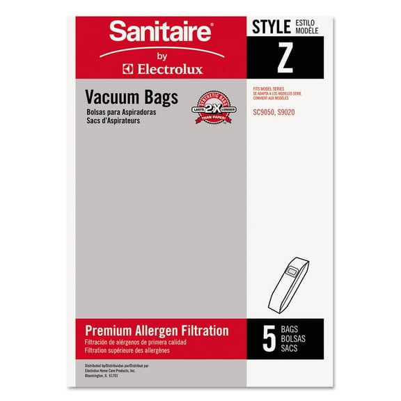 Electrolux Sanitaire® Style Z Vacuum Bags, White, 5 Bags Per Pack, Carton Of 3