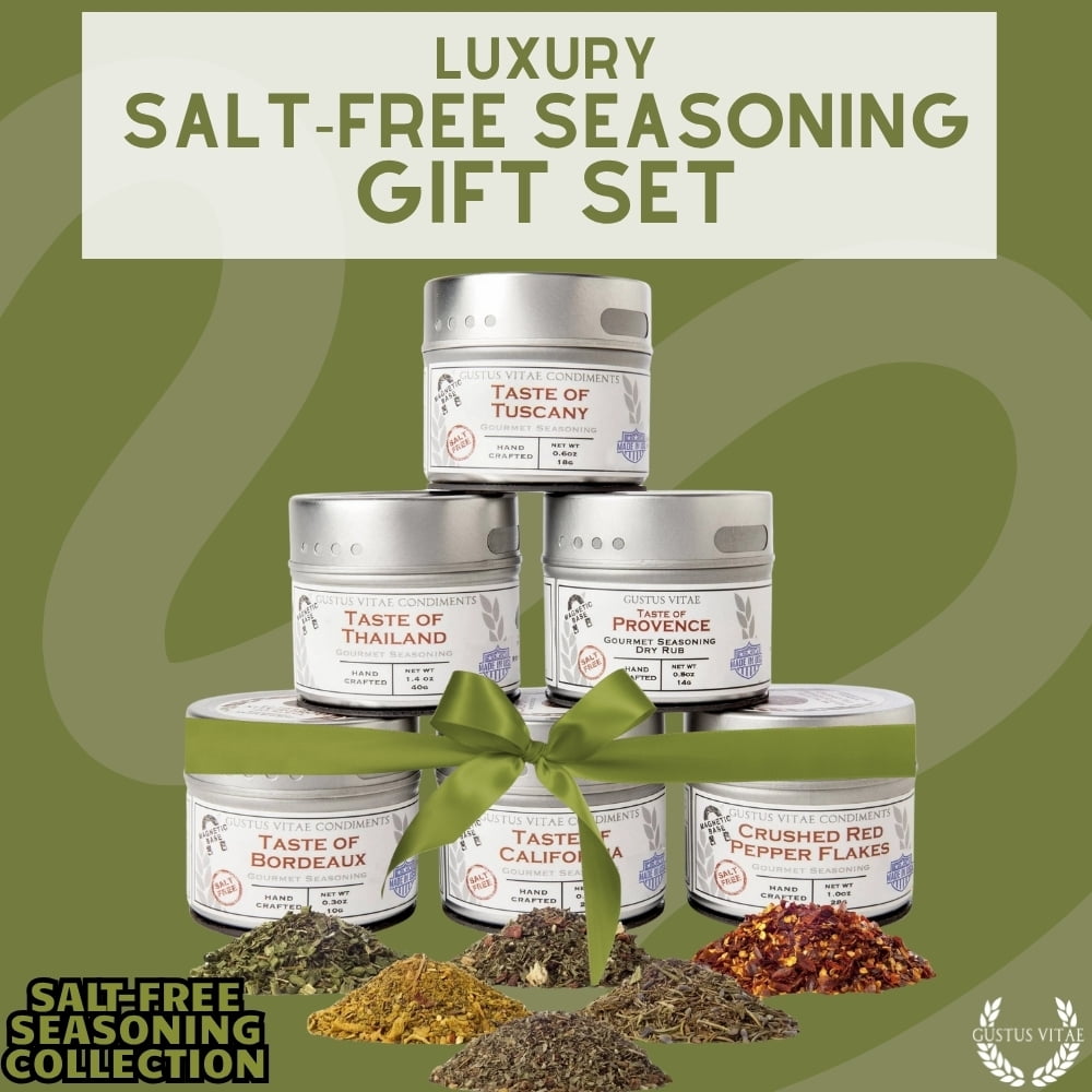 Salt-Free Seasoning Gift Collection - 6 Tins  | Gustus Vitae