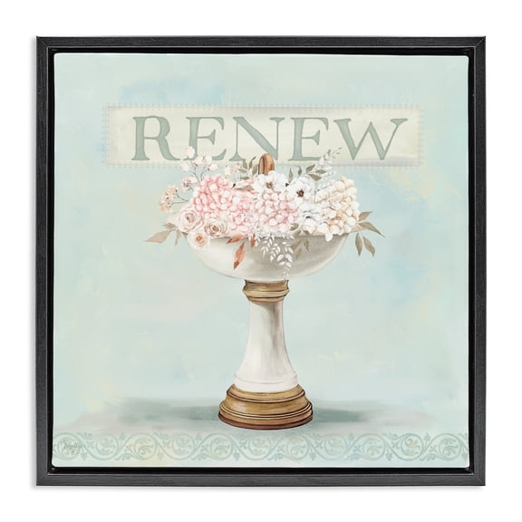 Stupell Industries Renew Floral Sink Black Framed Floater Canvas Wall Art, design by Mollie B.