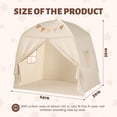 thumbnail image 3 of Large Teepee Tent for Kids: with Star Lights & Flags - Tent for Kids Indoor Kids Teepee for Boys & Girls - Playhouse Inside Canopy Bed for Playroom Gift Toys (Cream), 3 of 15