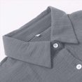 thumbnail image 5 of Godom Womens Cotton Linen Button Down Shirt 2025 Fall Winter Casual Long Sleeve Solid Color Shirts Loose Work Tops with Pockets, 5 of 7