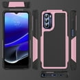 thumbnail image 6 of ELEHOLD Heavy Duty Rugged Case for Motorola Moto G Pure/Moto G Power 2022 Hybrid PC +TPU Full Body Protective Shockproof Anti-Scratch Non-Slip Case for Moto G Pure/Moto G Power 2022,Pink, 6 of 8