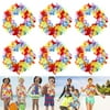 HOTBEST Hawaiian Leis Luau Party Favors Tropical Hawaiian Party Necklace Hawaiian Colorful Wreath Cloth Flower Banners DIY Beach Party Garland Theme Party Decorations Birthday Wedding