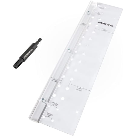 UPC: 0843441110231 | POWERTEC 71653 Shelf Pin Drilling Jig with 1/4  Self Centering Bit