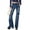 Blue, variant on xiaxaixu Women Flared Denim Pants Casual Retro Star Patchwork Stretchy Bell Bottom Jeans with Pockets for Streetwear