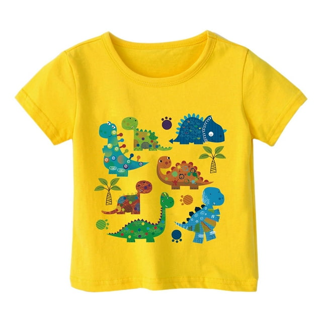 FhsagQ Mode Décontractée Imprimée pour Garçon et Fille, Col Rond, Manches Courtes, T-Shirt Ample, Printemps, 2T, Pâques, Jaune, 8-9 Ans