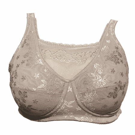 

BIMEI Mastectomy Bra with Pockets for Breast Prosthesis Women s Full Coverage Wirefree Everyday Bra plus size8103 Beige 36B