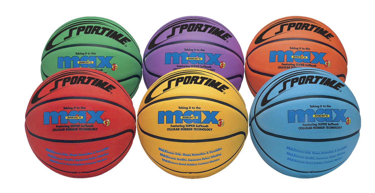 SportimeMax Junior Basketballs, 27 Inches, Multiple Colors, Set of 6