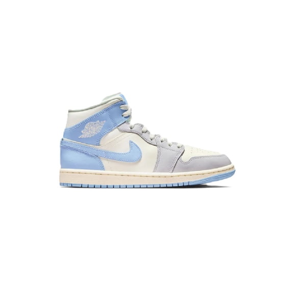 Women's Jordan 1 Mid Psychic Blue/Neutral Grey-Sail (BQ6472 402) - 7.5