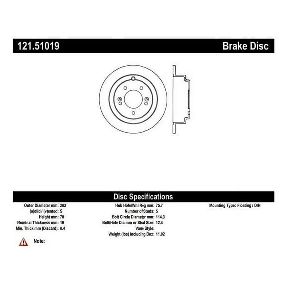 Disc Brake Rotor Fits select: 2004-2006 KIA AMANTI