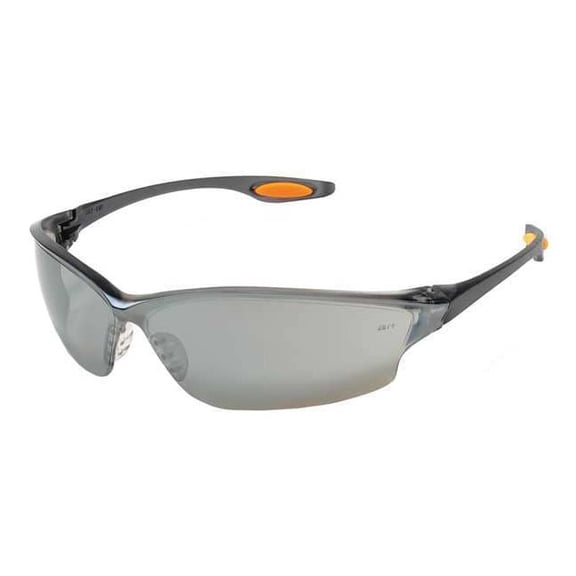 Oxulux, Safety Glasses, Anti-Scratch, Gray Mirror Lens, Gray Frame, Frameless