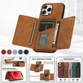 thumbnail image 4 of Allytech Slim Wallet Case for iPhone 13 Pro, Business Premium PU Leather Multi-Card Slots Anti-Drop Anti-Scratch Full Body Protection Kickstand Case for iPhone 13 Pro - Brown, 4 of 6
