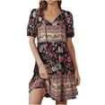 thumbnail image 2 of Qiopertar Robes en Dentelle Imprimée Florale à Manches Courtes pour Femmes en Solde à Moins de 5$ en Solde, 2 of 9