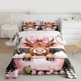 thumbnail image 2 of Feelyou Cute Bowknot Cow Full Size Comforter Sets for Teens, Kawaii Highland Cattle Bedding Comforter Set, Cartoon Animal Reversible Bedding Sets, Microfiber Bedroom Decor, 3 Pieces, 2 of 8
