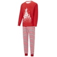 thumbnail image 5 of Matching Christmas Pajamas for Family Long Sleeve Tree Print Tops + Plaid Pants Set Loungewear, 5 of 10