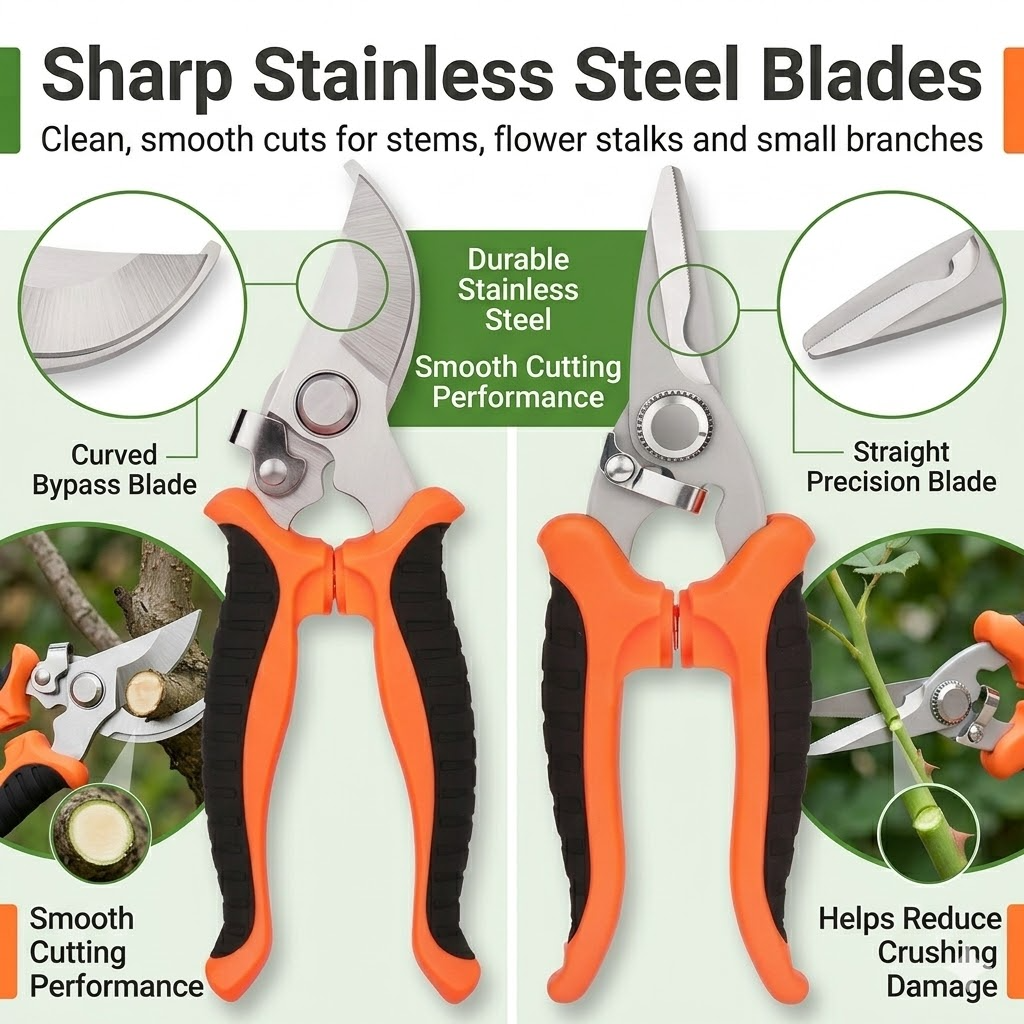 NIUTA 2-Pack Pruning Shears Set with Stainless Steel Blades photo 5