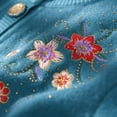 thumbnail image 4 of Fall Warm Knit Cardigan Sweaters for Women Lightweight Flower Embroidered Pattern Button Down Long Sleeve Senior Outerwear Casual Ladies Tops, 4 of 4