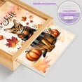 thumbnail image 4 of Hello Fall Abyssinian Scarf Welcome Autumn with Leaves Pumpkins Acrylic Plaque with Wood Photo Frame Box Cat Lover Kitten Owner Gifts Light Box - 00011, 4 of 5