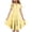 Yellow, variant on Eltusu Summer Dresses for Girls, Ruffle Sleeve Printed Short Sleeve Crew Neck Kids Clothes Pink Size 10-12 T