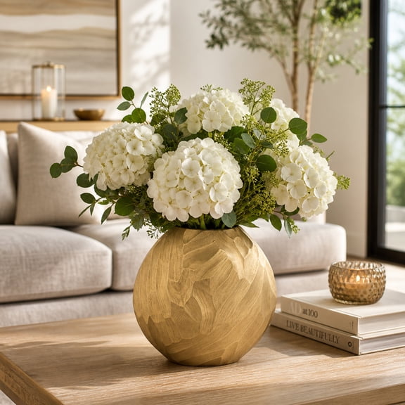 Sagebrook Home Aluminum 11"h Hammered Vase, Champagne