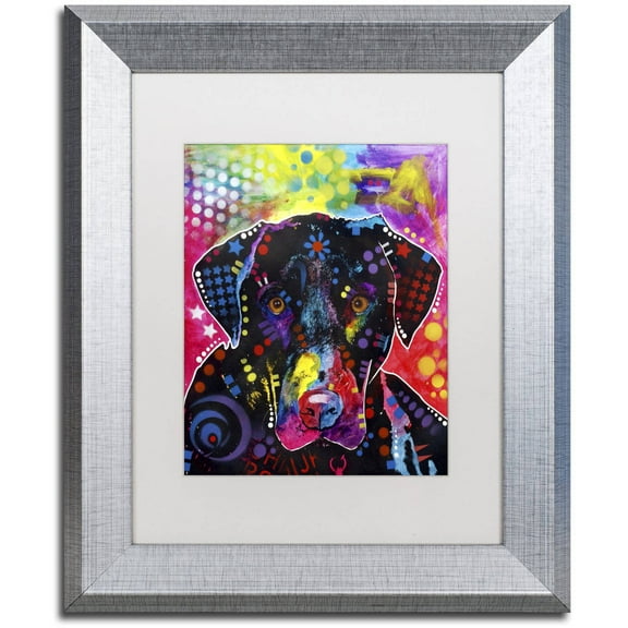 Trademark Fine Art "The Labrador" Canvas Art by Dean Russo, White Matte, Silver Frame