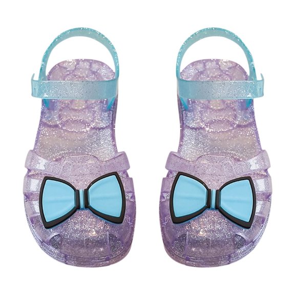 Xfvqtps Jelly Sandals for Girls Fisherman Gladiator Closed Toe Hollow out Hook and Loop Bow Waterproof Beach Travel Flat Sandals