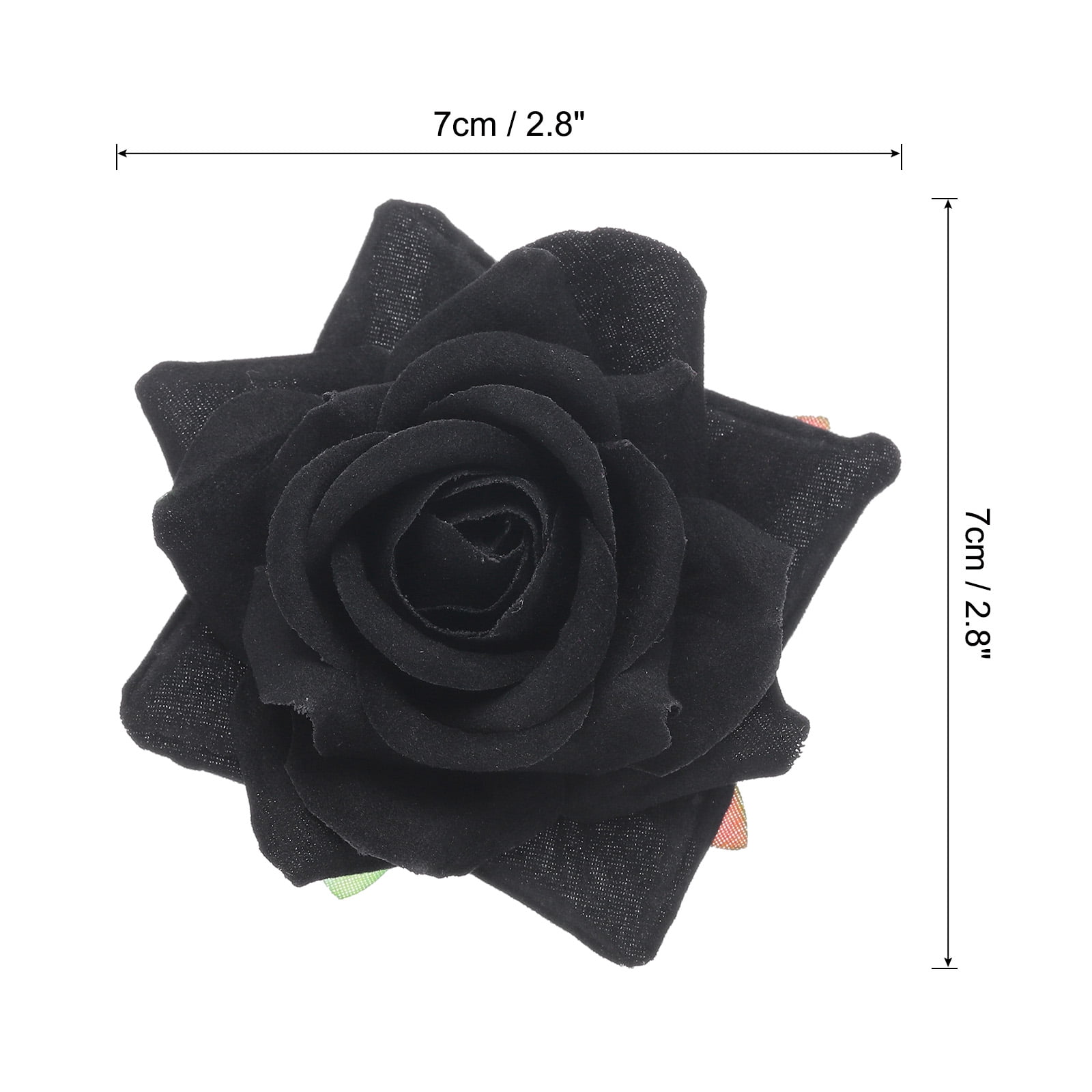 24 Pcs Rose Flower Hair Clips 3 Inch Flower Hair Pins for Women Hair Accessories Black