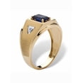 thumbnail image 2 of PalmBeach Jewelry Men's Emerald-Cut Genuine Garnet or Black Onyx, or Created Blue Sapphire and Diamond Accent Ring in 10k Gold, 2 of 6