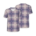 thumbnail image 3 of Daiia Purple Floral Gingham Check Plaid Mens Baseball Jersey Button Down Shirts Short Sleeve Sports Uniforms-4X-Large, 3 of 9