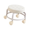 thumbnail image 3 of Taburete bajo con ruedas y poleas, pequeño, redondo y giratorio 360 degree Caqui, 3 of 9