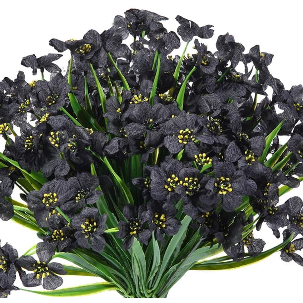 10 mechones de flores artificiales para exteriores, flores violetas falsas para interior, exterior, jardín, Patio, porche, ventana, caja, hogar, boda, granja, decoración BANYUO Electrónica