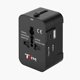 thumbnail image 1 of Adaptador de viaje TSIM universal todo en uno con puerto USB C negro, 1 of 5