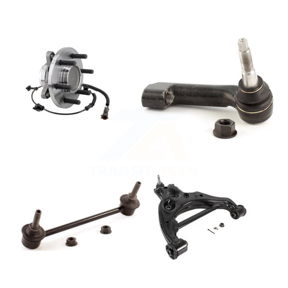 Transit Auto Front Right Hub Bearing Lower Control Arm Outer Tie Rod & Link Kit for Car 2018 Ford F-150 Limited Platinum SSV XL XLT King Ranch Lariat with RWD Studs Face The Same Direction K7T-106581