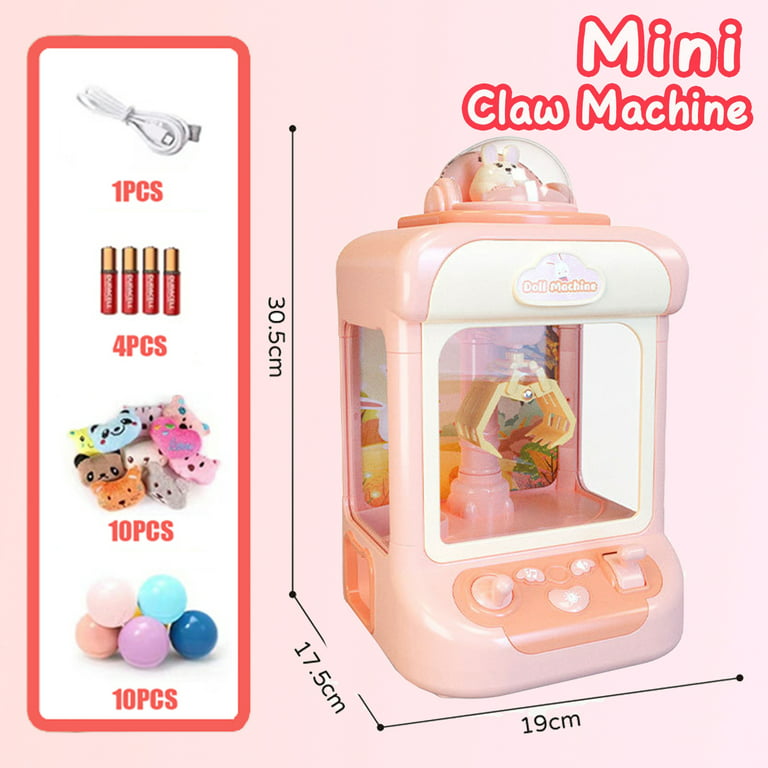 DIY Mini Claw Catch Toy Automatic Doll Machine Kids Coin Operated Play Game  Crane Machines Music Doll for Christmas gifts