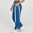 thumbnail image 5 of ABATAB Women's Baggy Wide Leg Pants Casual Waterproof High Waisted Pants with Pockets Trendy Color Block Drawstring Athletic Pants(XX-Large,Blue), 5 of 7