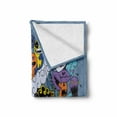 thumbnail image 2 of Indie Soft Flannel Fleece Throw Blanket, Group of Funky Monsters Society Different Expressions Abstract Groovy Doodle Style, Cozy Plush for Indoor and Outdoor Use, 70" x 90", Multicolor, by Ambesonne, 2 of 6