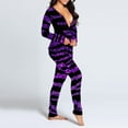 thumbnail image 4 of Women's Long One Piece Pajamas with Drop Seat Butt Flap - Full Zip Up Onesies Jumpsuit Sleepwear, 4 of 6