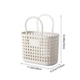 thumbnail image 3 of Miwamany Imitation Rattan Bathing Basket, Plastic Hand Held Washing Storage Bin, Hollow Drainage Tote for Bathroom Dirty Clothes Laundry Organization, 3 of 9