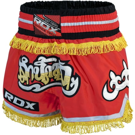 RDX R4 Muay Thai Shorts, Red, 2X-Large