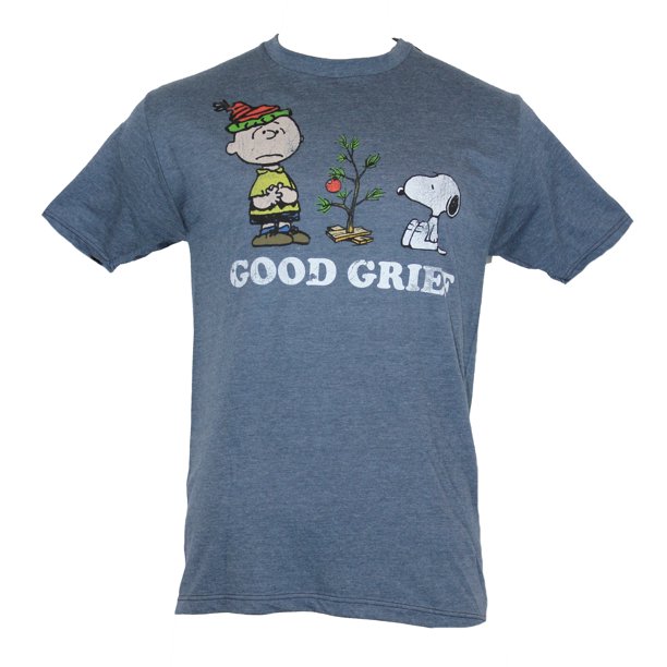 In My Parents Basement Peanuts Mens TShirt "Good Grief" Distressed
