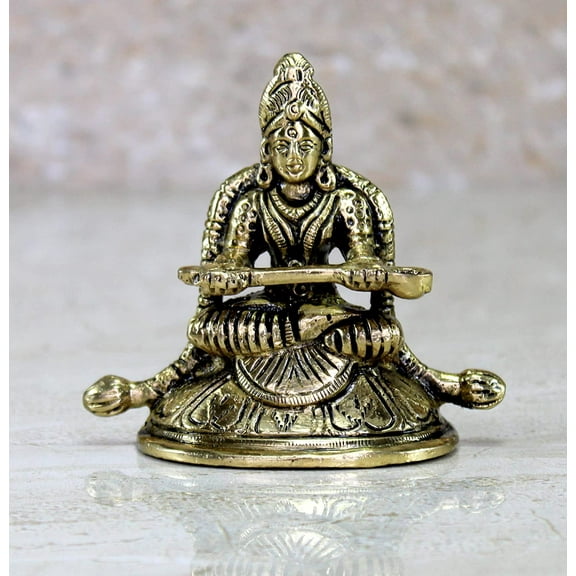 eSplanade Brass Annapurna Devi Idol Statue of Hindu Goddess Annapurni Maa Goddess of Food | Pooja Idols | Home Decor - 2.75" Inches