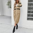 thumbnail image 6 of IROINNID Women's Long Cardigan Coat V-Neck Print Long Sleeve Casual Long Cardigan Coat Sweater Outerwear, Khaki, 6 of 6