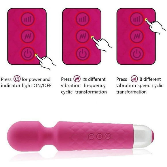 Bliss Amour Magique iWand mini massager rechargeable 20 Vitesses vibrations Silencieuses 100% Imperméable à l'Eau (Rose)