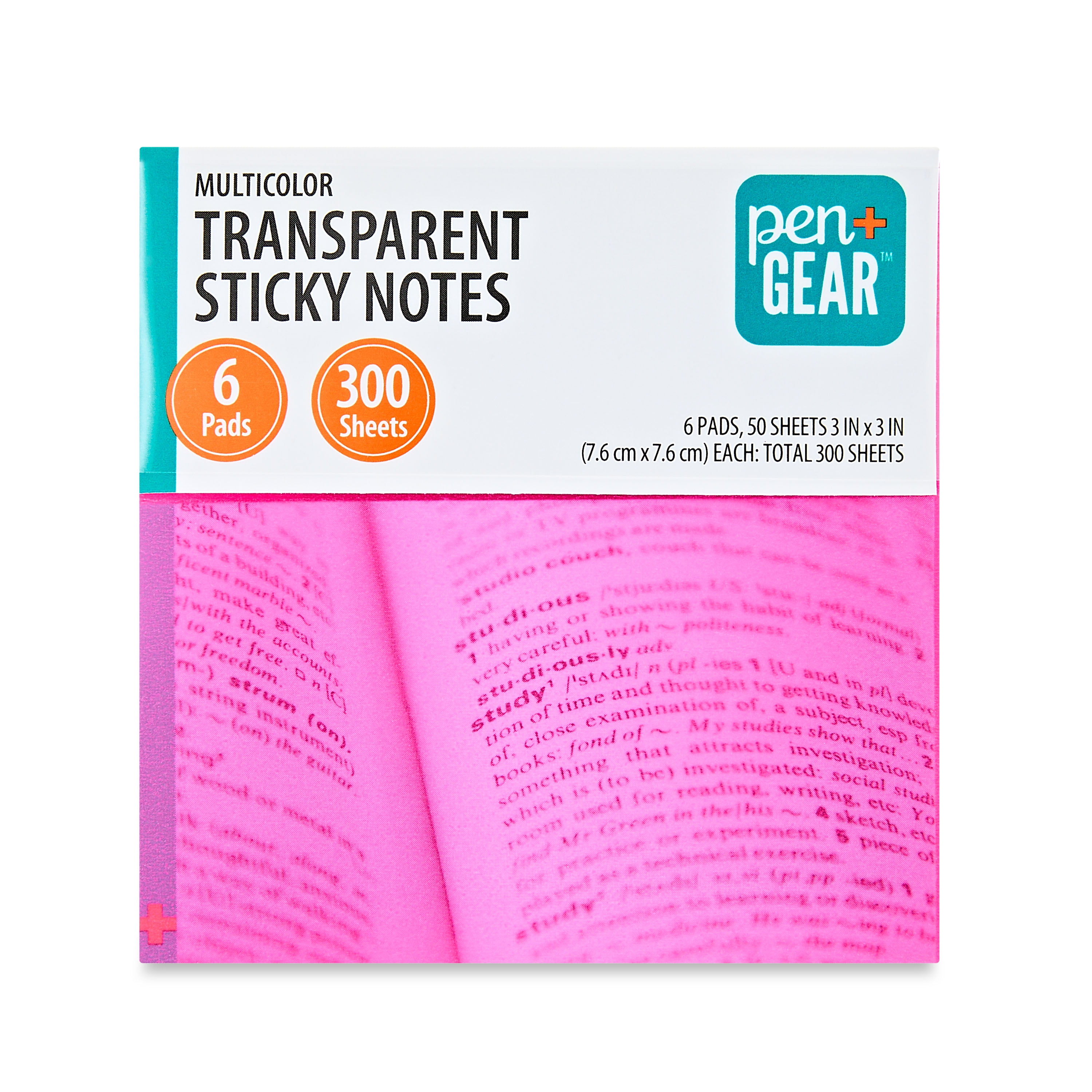 Pen+Gear Semi-Transparent Sticky Notes, 3