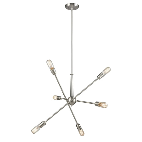 Elk Home Delphine 6-Light Satin Nickel Modern Chandelier
