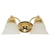 Nuvo Lighting 60349 - 2 Light Polished Brass Alabaster Glass Bell Shades Vanity Light Fixture (60-349)