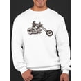 thumbnail image 2 of Hand-Drawn Biker Design Sweatshirt Men -Image by Shutterstock, Male XX-Large, 2 of 4