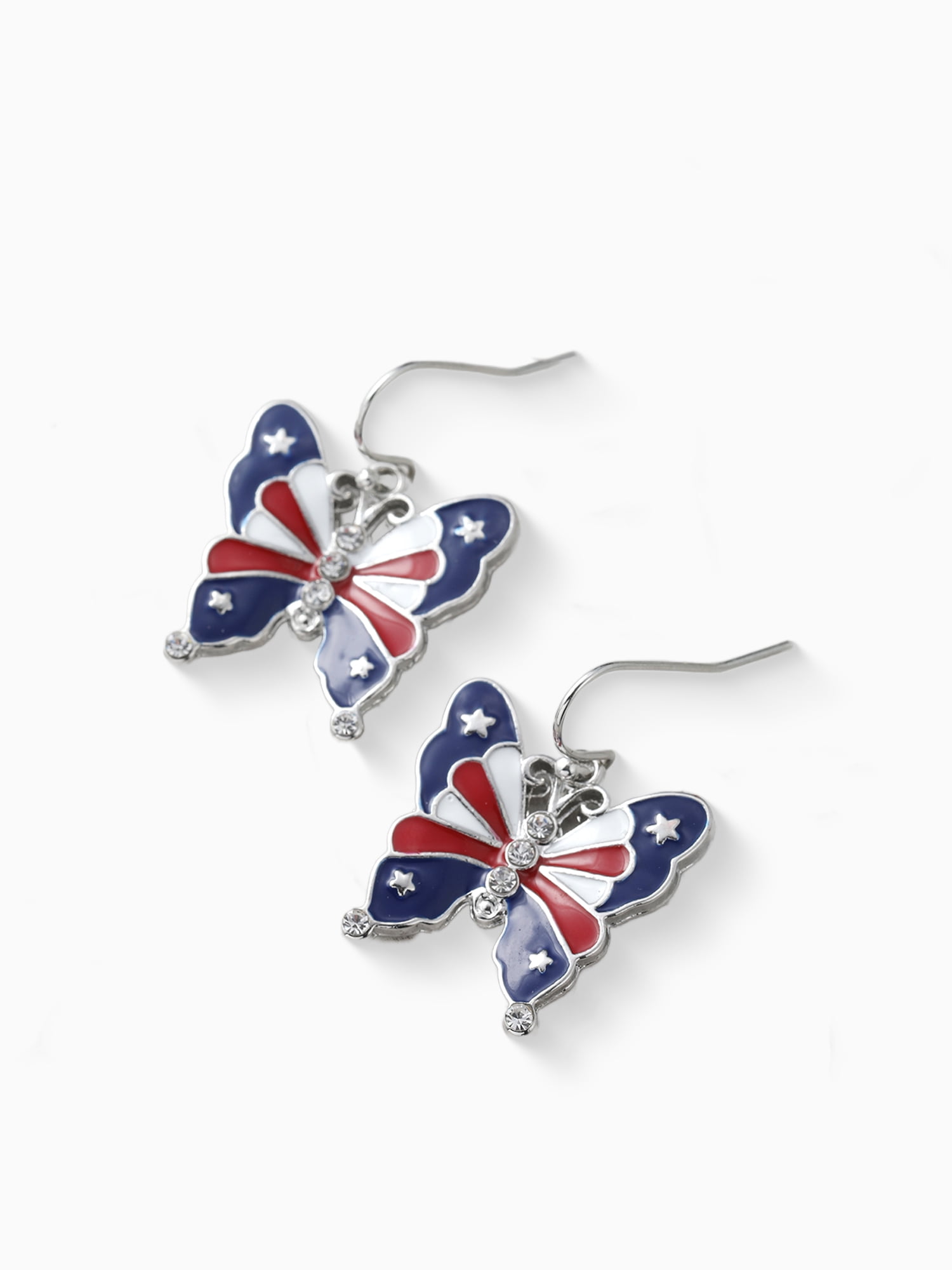 Way to Celebrate Americana Patriotic Butterfly Earrings
