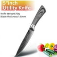 thumbnail image 6 of Kitchen Knife 5" Utility Knives Stainless Steel Japanese Chef Knives Damascus Laser Vegetables Slicing Fruits Paring Knife with ABS Ergonomic Handle,Gray, 6 of 7